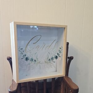 Wooden Card Box with Leaf Design